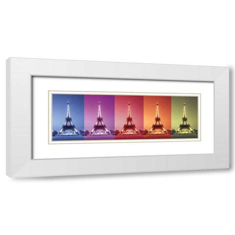 Paris Colors White Modern Wood Framed Art Print with Double Matting by Frank, Assaf