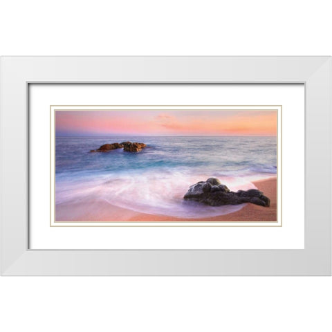 Magic White Modern Wood Framed Art Print with Double Matting by Mora, Sergi