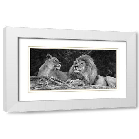 Love White Modern Wood Framed Art Print with Double Matting by Ortega, Xavier