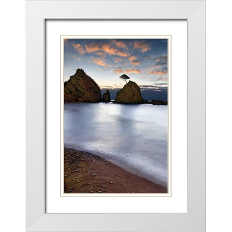 Tossa de Mar White Modern Wood Framed Art Print with Double Matting by Ortega, Xavier