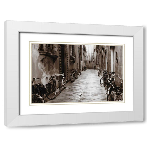 Lucca Bikes White Modern Wood Framed Art Print with Double Matting by Pahl, Janel