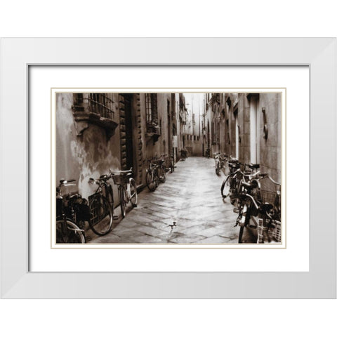 Lucca Bikes White Modern Wood Framed Art Print with Double Matting by Pahl, Janel