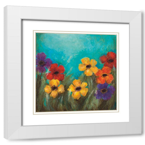 HAPPY White Modern Wood Framed Art Print with Double Matting by Pasion, Wani