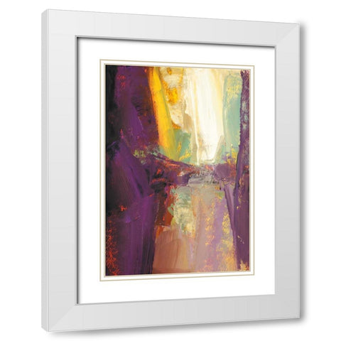 Violet Falls White Modern Wood Framed Art Print with Double Matting by Shire, Martin