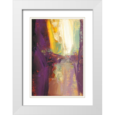 Violet Falls White Modern Wood Framed Art Print with Double Matting by Shire, Martin