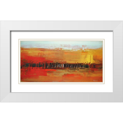 Duet White Modern Wood Framed Art Print with Double Matting by Shire, Martin
