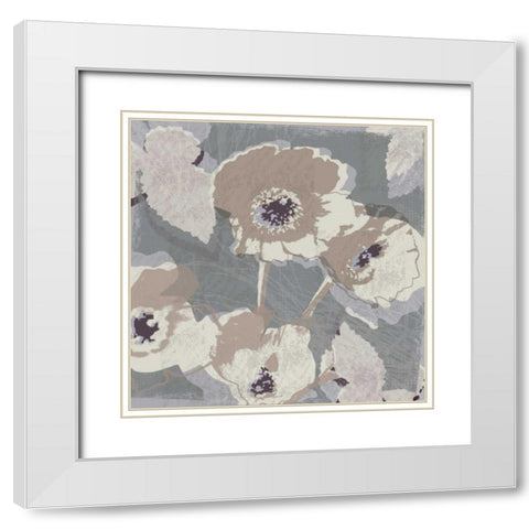 Flower Layers I White Modern Wood Framed Art Print with Double Matting by Venter, Tandi