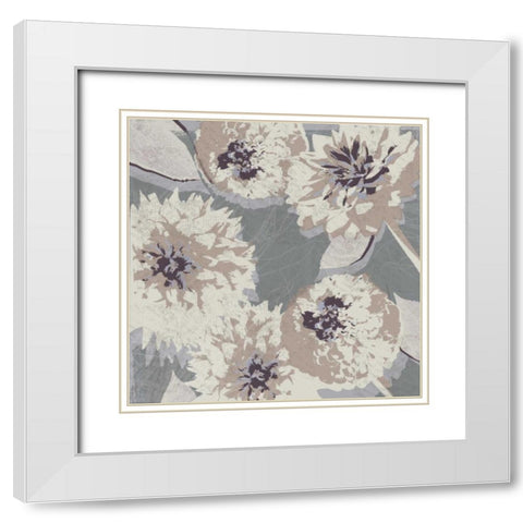 Flower Layers II White Modern Wood Framed Art Print with Double Matting by Venter, Tandi