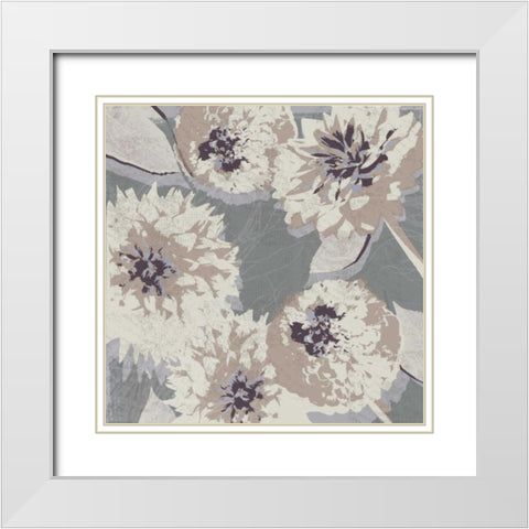 Flower Layers II White Modern Wood Framed Art Print with Double Matting by Venter, Tandi