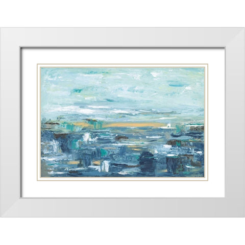Be Happy White Modern Wood Framed Art Print with Double Matting by Veysey, Sofia