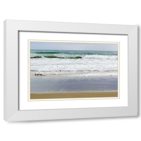 Beach Time White Modern Wood Framed Art Print with Double Matting by Vila, Toni