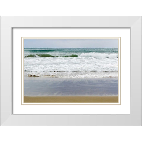 Beach Time White Modern Wood Framed Art Print with Double Matting by Vila, Toni