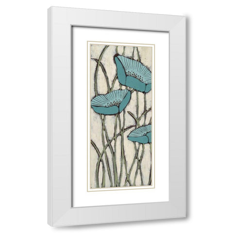Bleu I White Modern Wood Framed Art Print with Double Matting by MAJA