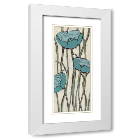 Bleu II White Modern Wood Framed Art Print with Double Matting by MAJA