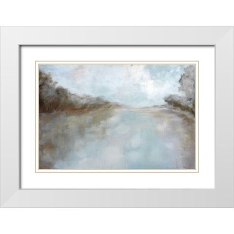 Through The Haze White Modern Wood Framed Art Print with Double Matting by Ellens, Jacqueline