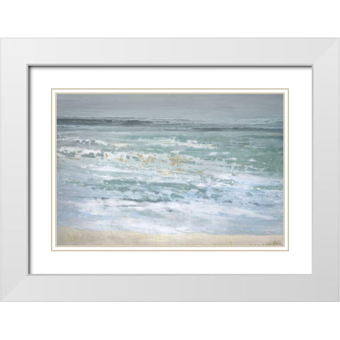 Spindrift White Modern Wood Framed Art Print with Double Matting by Gold, Caroline