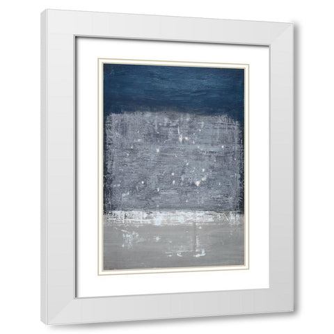 Astral Blues White Modern Wood Framed Art Print with Double Matting by Gold, Caroline