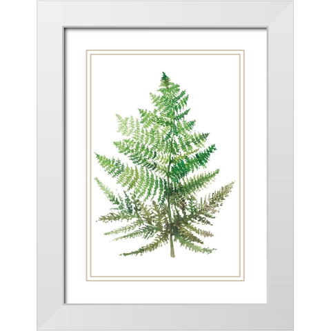Wild Greens I White Modern Wood Framed Art Print with Double Matting by Meyers, Rebecca