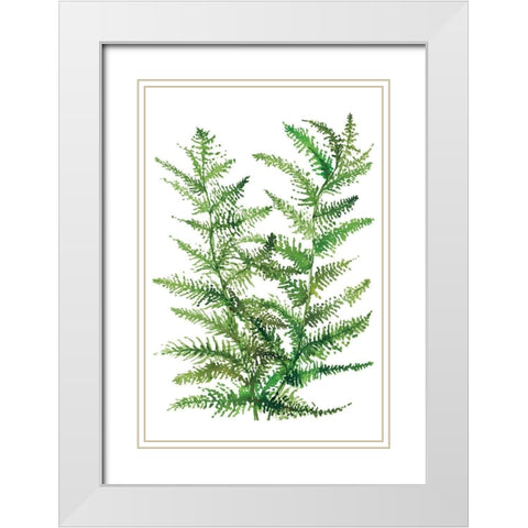 Wild Greens II White Modern Wood Framed Art Print with Double Matting by Meyers, Rebecca