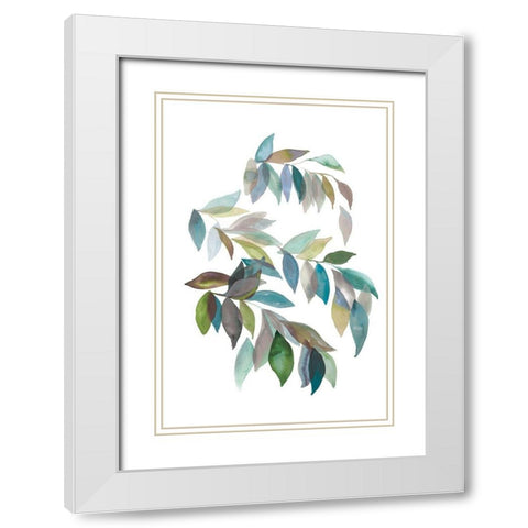 Leaf Collection I White Modern Wood Framed Art Print with Double Matting by Meyers, Rebecca