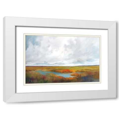 Sunset Over The Marsh White Modern Wood Framed Art Print with Double Matting by Jackson, Victoria
