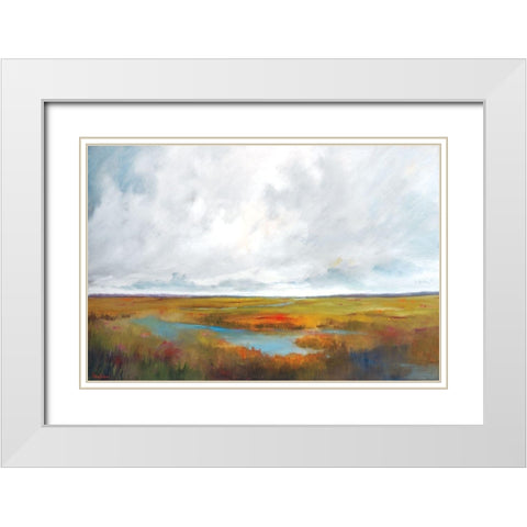 Sunset Over The Marsh White Modern Wood Framed Art Print with Double Matting by Jackson, Victoria