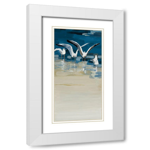 Beach Day White Modern Wood Framed Art Print with Double Matting by Fitsimmons, A.