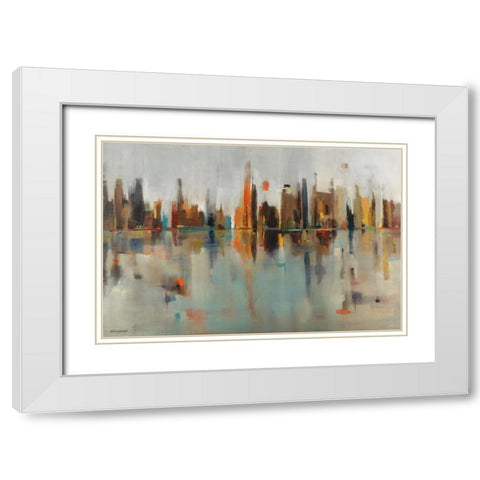 Golden Harbor White Modern Wood Framed Art Print with Double Matting by Jackson, Victoria