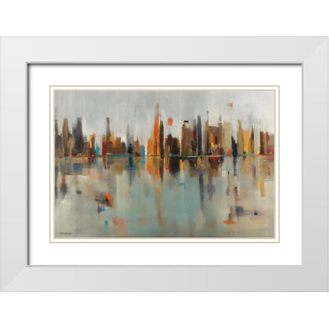 Golden Harbor White Modern Wood Framed Art Print with Double Matting by Jackson, Victoria