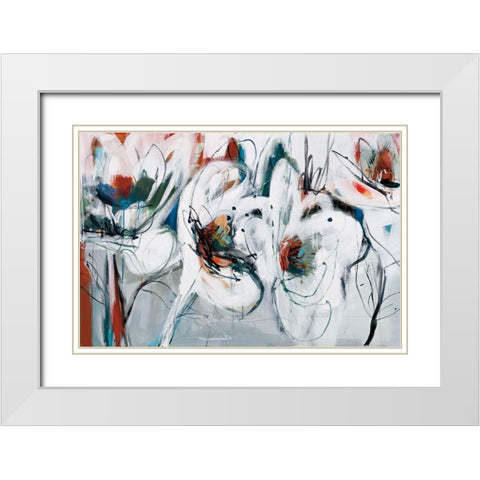 Winter Dance White Modern Wood Framed Art Print with Double Matting by Fitsimmons, A