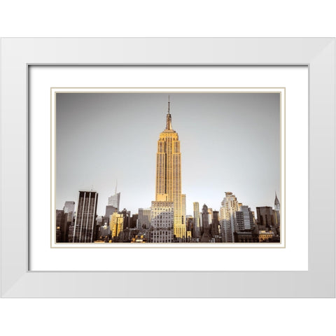 Empire White Modern Wood Framed Art Print with Double Matting by Frank, Assaf