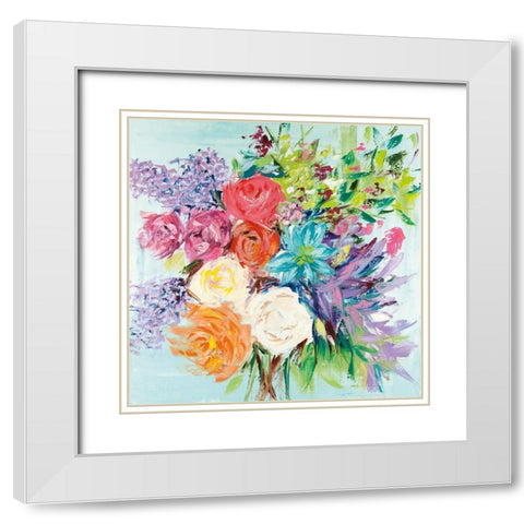 Wedding Flowers White Modern Wood Framed Art Print with Double Matting by Bell, Emma