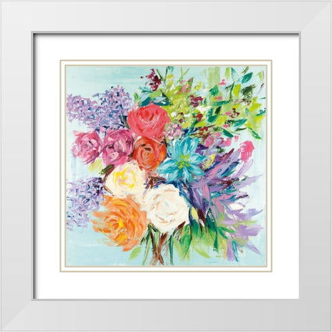 Wedding Flowers White Modern Wood Framed Art Print with Double Matting by Bell, Emma