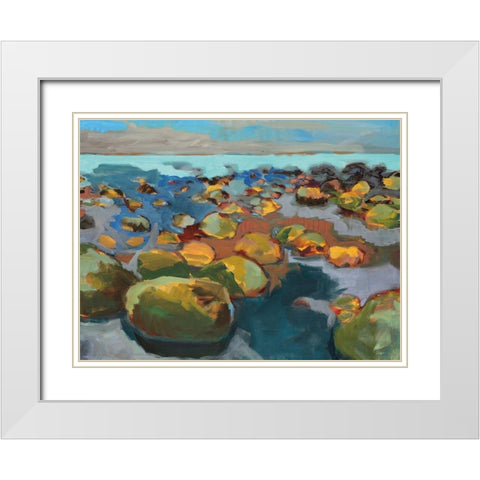 Navigating Obstacles White Modern Wood Framed Art Print with Double Matting by Harwood, Jennifer