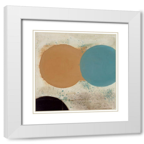 Terra Circles I White Modern Wood Framed Art Print with Double Matting by Skinner, David