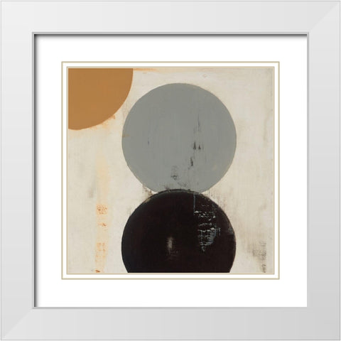 Terra Circles II White Modern Wood Framed Art Print with Double Matting by Skinner, David