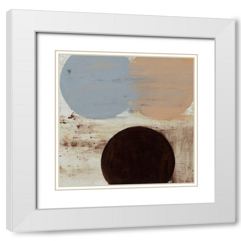 Terra Circles IV White Modern Wood Framed Art Print with Double Matting by Skinner, David