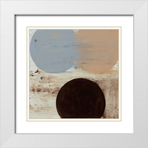Terra Circles IV White Modern Wood Framed Art Print with Double Matting by Skinner, David