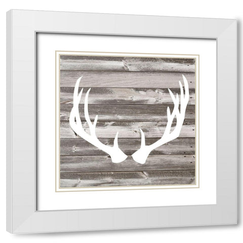 Antler Art I White Modern Wood Framed Art Print with Double Matting by Venter, Tandi
