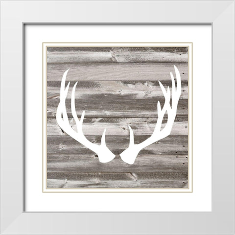 Antler Art I White Modern Wood Framed Art Print with Double Matting by Venter, Tandi
