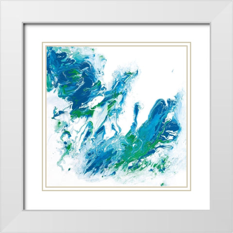 Ocean Tricae White Modern Wood Framed Art Print with Double Matting by Edwards. Brazen