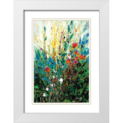 Floral Escape White Modern Wood Framed Art Print with Double Matting by Stanion, Kathy Morton