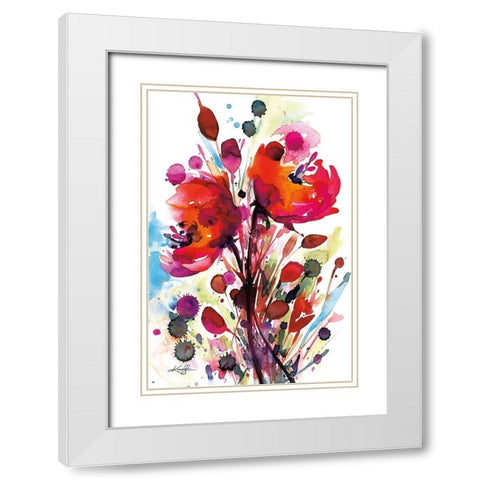 Floral Dream II White Modern Wood Framed Art Print with Double Matting by Stanion, Kathy Morton