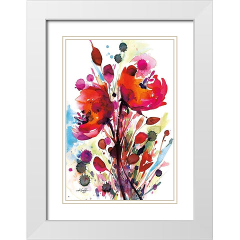 Floral Dream II White Modern Wood Framed Art Print with Double Matting by Stanion, Kathy Morton