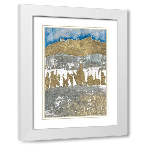Gold Touch I White Modern Wood Framed Art Print with Double Matting by Bernsen, Leslie