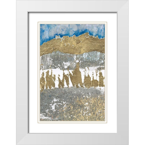 Gold Touch I White Modern Wood Framed Art Print with Double Matting by Bernsen, Leslie