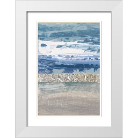 Coastal Hues II White Modern Wood Framed Art Print with Double Matting by Fields, Laurie