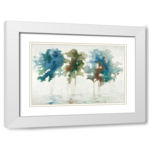 Tree Trio White Modern Wood Framed Art Print with Double Matting by Ellens, Jacqueline