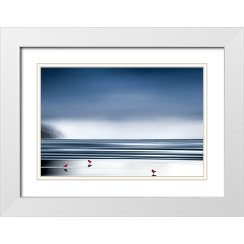By The Shore White Modern Wood Framed Art Print with Double Matting by Pelkey, Marvin