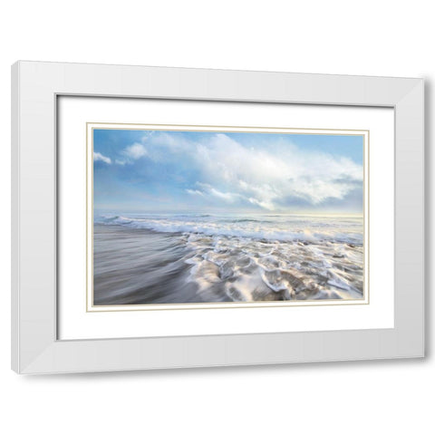 Seafoam White Modern Wood Framed Art Print with Double Matting by Celebrate Life Gallery